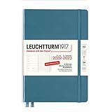 LEUCHTTURM1917 365804 Wochenkalender & Notizbuch Medium (A5) 2023, 18 Monate, Stone Blue, Deutsch