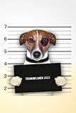 Terminplaner 2023: Hund mit Tafel Design Jahresplaner und Kalender von Januar bis Dezember 2023 mit Ferien, Feiertagen und Monatsübersicht - Organizer und Zeitplaner für 1 Jahr