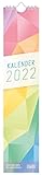 Streifenkalender 2022 [Rainbow] 9 x 42 cm | praktischer Wandkalender, Wandplaner für Flur oder Küche zum Eintragen von Terminen, Geburtstagen | nachhaltig & klimaneutral