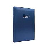 2023 ADINA Buchkalender Chefplaner A5 blau-metallic 1 Tag 1 Seite auch sonntags