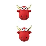 Holibanna 1 Paar 2021 Chinesisches Horoskop Jahr Des Ochsen Kuh Ohrstecker Legierung Rote Kuh Tropfen Ohrringe für Frauen 2020 Neujahrsparty Begünstigt Chinesische Tierkreis Ohr Schmuck