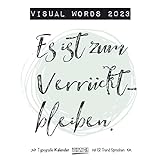 Visual Words 2023: Typo-Art Broschürenkalender mit Ferienterminen. Wandkalender mit netten Sprüchen. 30x30 cm