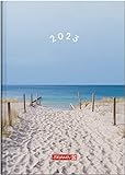 Brunnen Tageskalender „Strand“ Modell 795 2023 Blattgröße 14,5 x 20,6 cm: 1 Seite = 1 Tag, Sa. + So. auf einer Seite, blau
