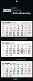 3-Monatskalender Black 2023 - Büro-Kalender 33x80 cm (geöffnet) - faltbar - mit Datumsschieber - Alpha Edition