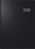BRUNNEN 1078760902 Buchkalender Modell 787, A 4, 1 Seite = 1 Tag, 21,0 x 29,7 cm, Balacron-Einband schwarz, Kalendarium 2022