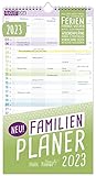 FamilienPlaner 2023 mit 5 Spalten, 22,5 x 42 cm, Wandkalender Jan - Dez 2023 | Familienkalender Wandplaner: Ferientermine & viele Zusatzinfos | nachhaltig & klimaneutral