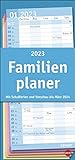 Basic Familienplaner 2023 - Wandkalender mit Monatskalendarium, 5 Spalten, Schulferien, 3-Monats-Ausblick Januar bis März 2024 - 21 x 45 cm