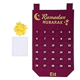 Ramadan-Kalender, umweltfreundlicher Kalender Countdown-Hängetasche, ungiftige strenge Qualitätskontrolle für die Inneneinrichtung Wand(red)