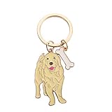 Schlüsselanhänger mit Hundemotiv, niedlicher Metall-Schlüsselanhänger, Taschenanhänger, tolles Geburtstgsgeschenk, 10 cm, (Golden Retriever)