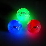 Night Eagle 3 Golfbälle Bunt Light-Up LED - Nachtgolf Crossgolf leuchten Rot Blau Grün Fun Sport Lustig Golf Geschenk