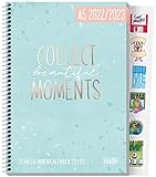 Häfft College-Timer A5 2022/2023 [Collect beautiful moments] Schülerkalender/Hausaufgabenheft Schüler-Tagebuch, Schülerplaner inkl. Sprüche, Sticker u.v.m. | nachhaltig & klimaneutral
