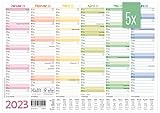 5 x Premium Tafelkalender 2023 A4 quer [Rainbow] - Jahresplaner, Wandkalender, Jahreskalender inkl. Kleine Übersicht Folgejahr, Feiertage & Ferienübersicht | nachhaltig & klimaneutral