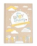 Babytagebuch für das 1. Jahr, Baby Diary zum Eintragen mit Entwicklungsschritten für das erste Lebensjahr, Geburtsgeschenk für Jungen & Mädchen, Premium Hardcover A5