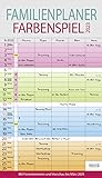 Familienplaner Farbenspiel 2023: Familienkalender, 5 breite Spalten, guter Überblick durch farbliche Wochen. Mit Ferienterminen, Vorschau bis März 2024 und nützlichen Zusatzinformationen.