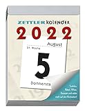 Tagesabreißkalender XL 2022 - 8,2x10,7 cm - 1 Tag auf 1 Seite - mit Sudokus, Rezepten, Rätseln uvm. auf den Rückseiten - Bürokalender 305-0000