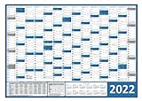 Wandkalender/Wandplaner 2022 blau (gerollt) DIN A0 Format (841 x 1189 mm) 14 Monate, komplette Jahresvorschau 2023 und Ferientermine/Feiertage aller Bundesländer