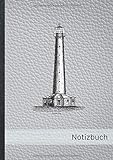 Notizbuch: blanko Notizheft 'Leuchtturm silber' • A4-Format, 100+ Seiten, Soft Cover, Register • Original #Lighthouse • Blank Notebook • Perfekt als Skizzenbuch, Matheheft, Schulheft, Übungsheft
