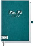 Chäff Organizer Day by Day 2022 A5 [Petrol] 1 Tag 1 Seite | Hardcover Tageskalender 2022 A5, Tagesplaner, Terminkalender, Terminplaner, Kalender | nachhaltig & klimaneutral