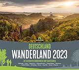 Deutschland Wanderland Kalender 2023, Wandkalender im Querformat (54x48 cm) - Naturkalender mit Routenbeschreibung der Wanderwege für Wanderer: Top Trails of Germany