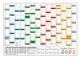Rainbow Wandkalender/Wandplaner 2023 (gerollt) DIN A0 Format (841 x 1189 mm) 14 Monate, Jahresvorschau 2024 und Ferientermine/Feiertage aller Bundesländer