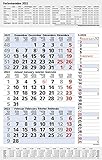 3-Monats-Planer Combi Blau 2022: 3-Monatskalender groß I Wandplaner / Bürokalender mit Datumsschieber, Ferienterminen, Vor-und Nachmonat und Jahresübersicht I extra Streifenplaner I 30 x 47,8 cm
