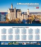 Drei-Monatskalender Deuschland 2023: Praktischer Monatsplaner mit umfassendem deutschen Kalendarium