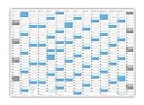 XXL Wandkalender DIN A0 2022 gerollt (blau2) - Sehr groß im Format (840 x 1188 mm) mit extra großen Tageskästchen (Jahreskalender werden gerollt versendet)