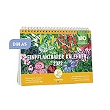 Plantura Einpflanzbarer Kalender 2022, A5-Format, Bio-Saatgut-Kalender mit 12 Samenkarten zum Einpflanzen