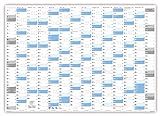 XXL Wandkalender DIN A0 2023 gerollt (blau2) - sehr groß im Format (840 x 1188 mm) mit extra großen Tageskästchen (Jahreskalender werden gerollt versendet)
