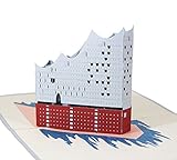 3D KARTE'Elbphilharmonie' I Pop-Up Karte als Gutschein für ein Konzert oder eine Reise nach Hamburg I Klappkarte als Verpackung für Konzertkarten