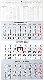 3-Monatskalender 2022 Bürokalender Wandplaner 450x235mm Dreimonatskalender klein