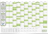 Wandkalender XXL 2023 grün Jahresplaner premium Qualität Format: 118,8 x 84,4 0c m DIN A0 - GEROLLT – Wandplaner, Jahreskalender, Kalender, Poster Plakat - deutsch