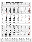 3-Monats-Planer Comfort Grau 2023: 3-Monatskalender groß I Wandplaner / Bürokalender mit Datumsschieber, Vor-und Nachmonat und Jahresübersicht I 30 x 39 cm