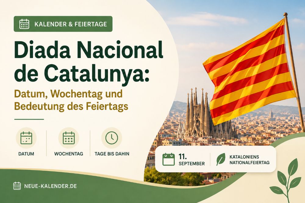 Informationen zum Diada Nacional de Catalunya mit Datum und Wochentag